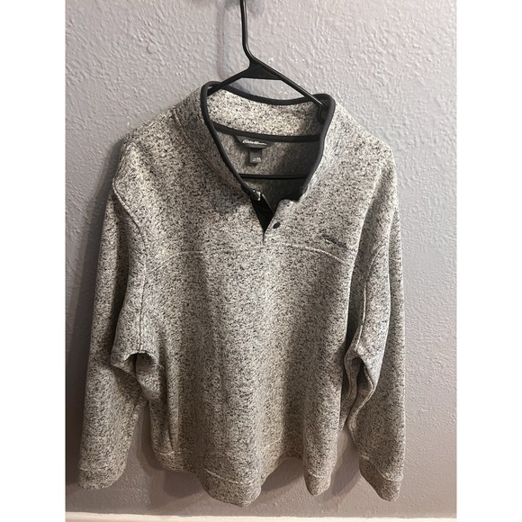 Eddie Bauers  Men's Radiator Fleece Pullover 1/4 Snap Front Hea Gray Size XXL - Picture 1 of 7
